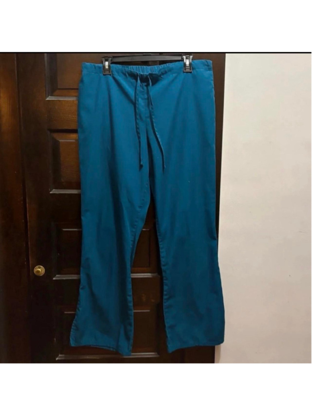 (391) 2 pair blue polyester & cotton scrub pants size M #medical #healthcare - Picture 3 of 5